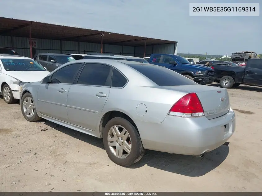 2G1WB5E35G1169314 2016 Chevrolet Impala Limited Lt