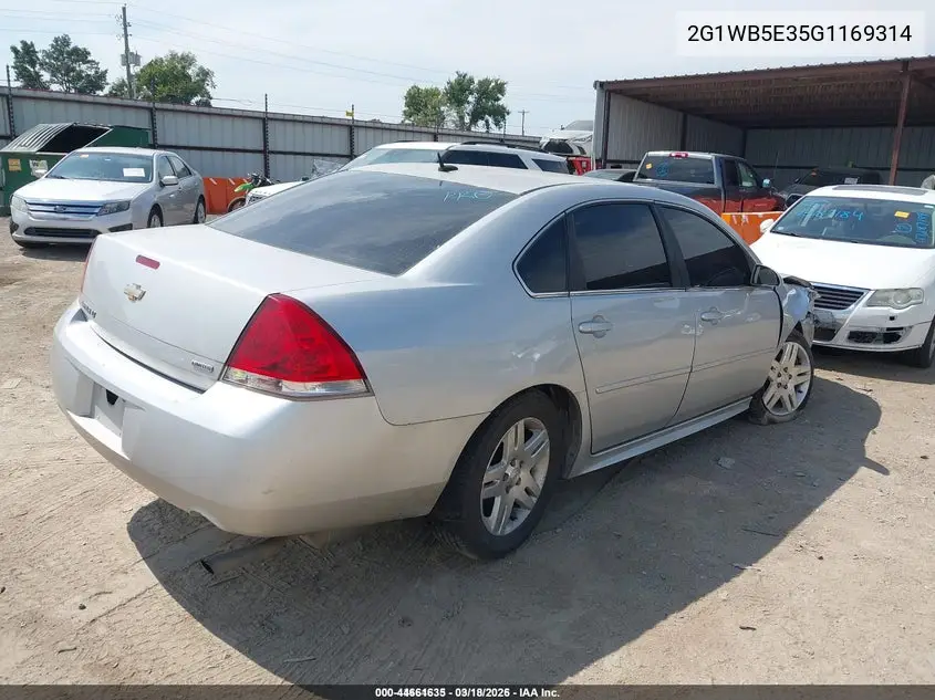 2G1WB5E35G1169314 2016 Chevrolet Impala Limited Lt
