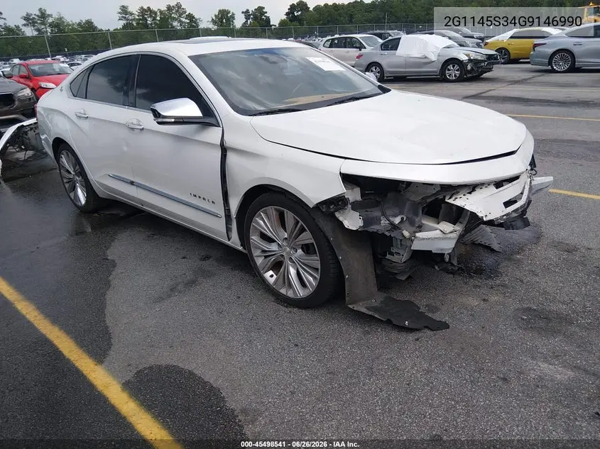 2016 Chevrolet Impala 2Lz VIN: 2G1145S34G9146990 Lot: 45498541