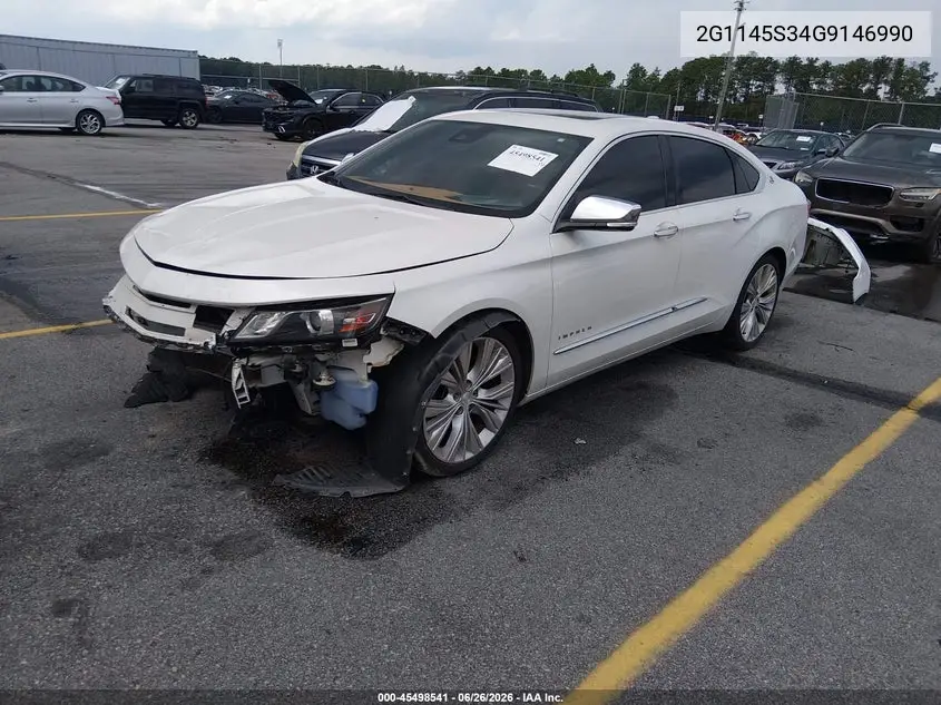 2016 Chevrolet Impala 2Lz VIN: 2G1145S34G9146990 Lot: 45498541