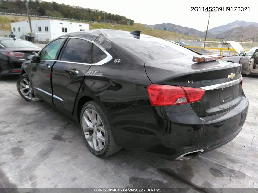 2G1145S39H9178321 2017 Chevrolet Impala 2Lz