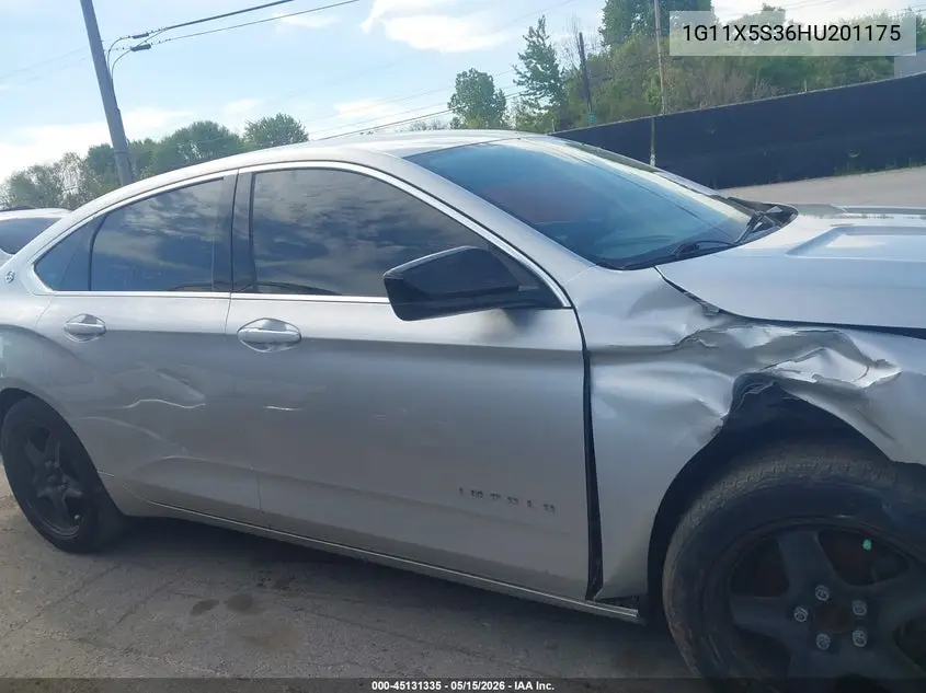 1G11X5S36HU201175 2017 Chevrolet Impala 1Fl