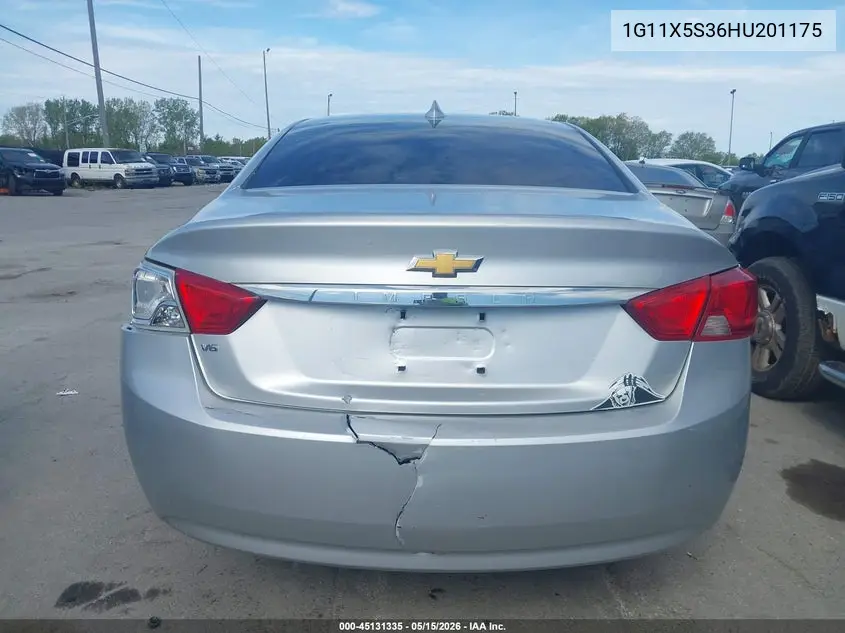 1G11X5S36HU201175 2017 Chevrolet Impala 1Fl