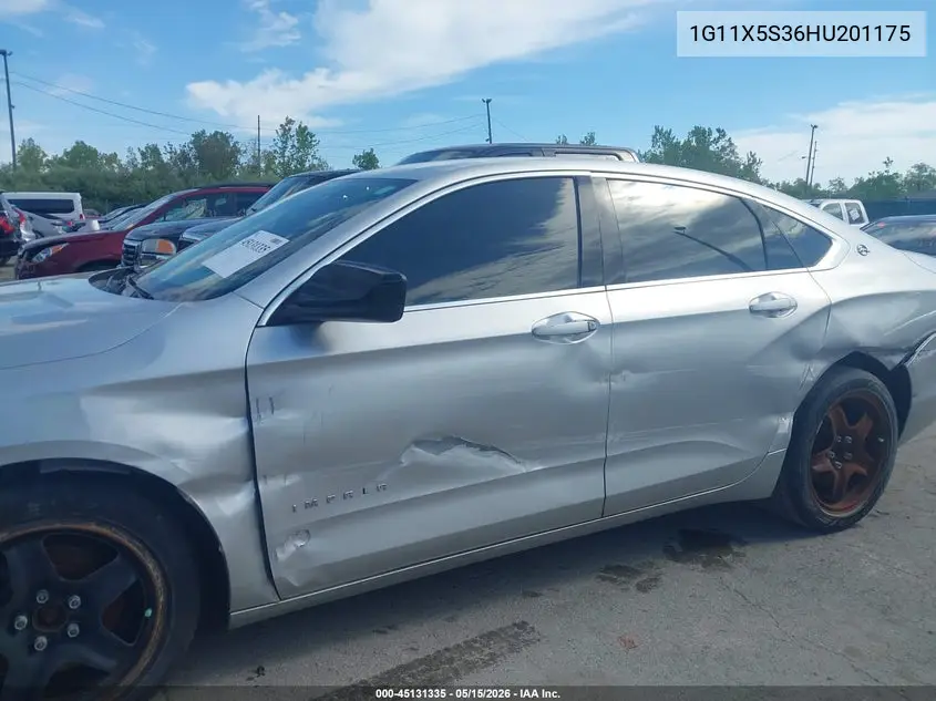 1G11X5S36HU201175 2017 Chevrolet Impala 1Fl