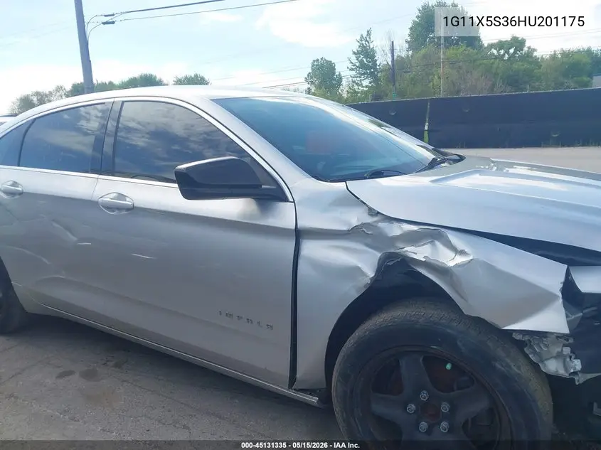 1G11X5S36HU201175 2017 Chevrolet Impala 1Fl