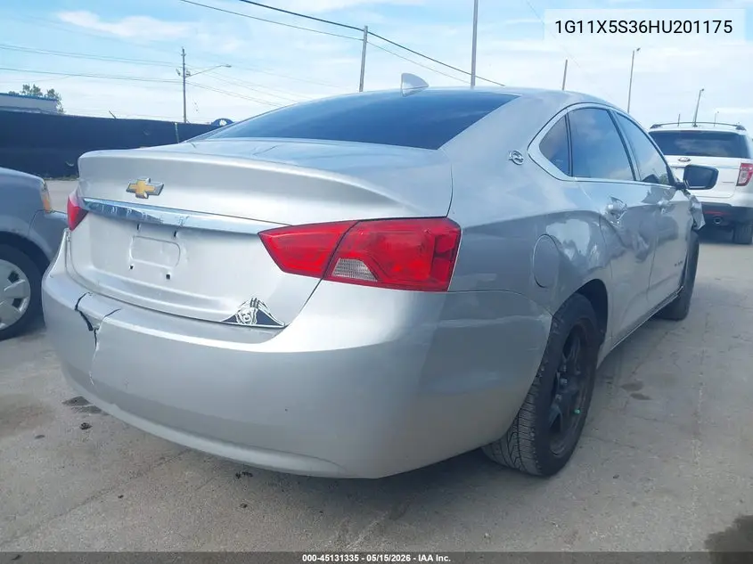 1G11X5S36HU201175 2017 Chevrolet Impala 1Fl