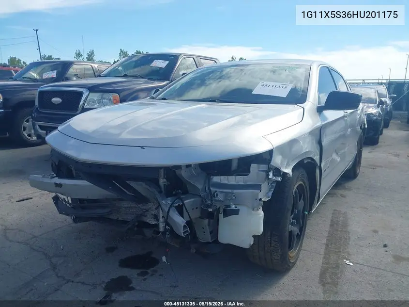 1G11X5S36HU201175 2017 Chevrolet Impala 1Fl