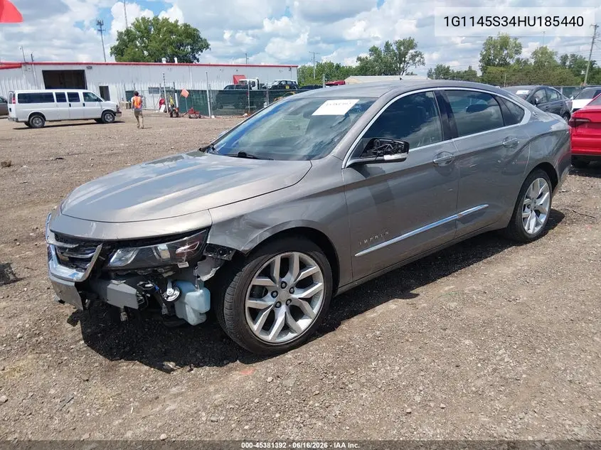2017 Chevrolet Impala 2Lz VIN: 1G1145S34HU185440 Lot: 45381392