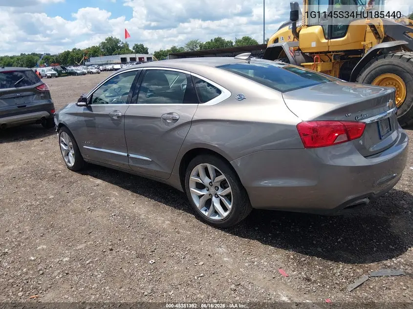 2017 Chevrolet Impala 2Lz VIN: 1G1145S34HU185440 Lot: 45381392