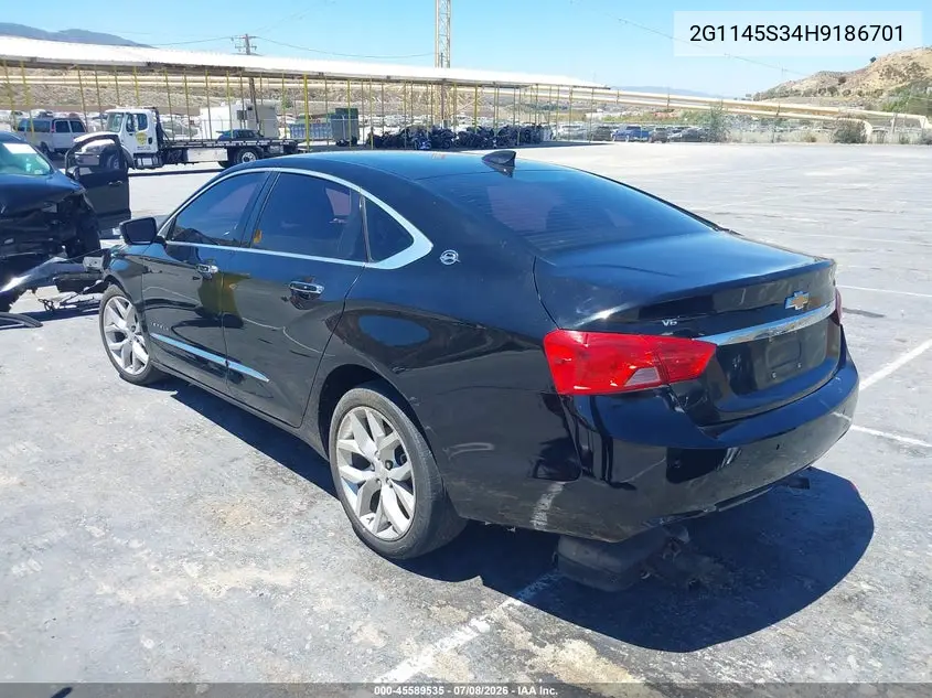 2017 Chevrolet Impala 2Lz VIN: 2G1145S34H9186701 Lot: 45589535