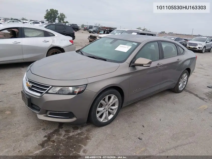 2017 Chevrolet Impala 1Lt VIN: 1G1105S30HU163303 Lot: 45591176