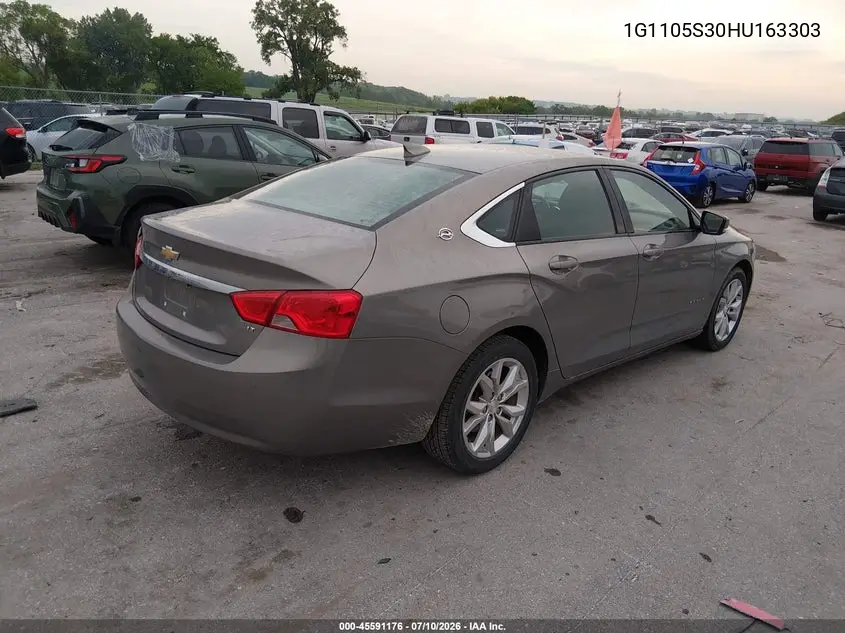 2017 Chevrolet Impala 1Lt VIN: 1G1105S30HU163303 Lot: 45591176