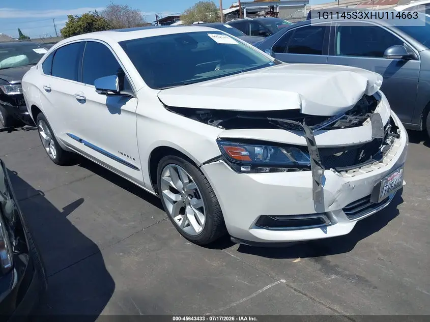 2017 Chevrolet Impala 2Lz VIN: 1G1145S3XHU114663 Lot: 45643433