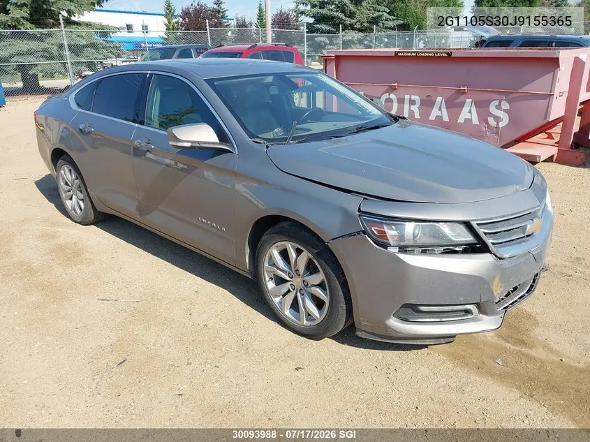 2018 Chevrolet Impala Lt VIN: 2G1105S30J9155365 Lot: 30093988