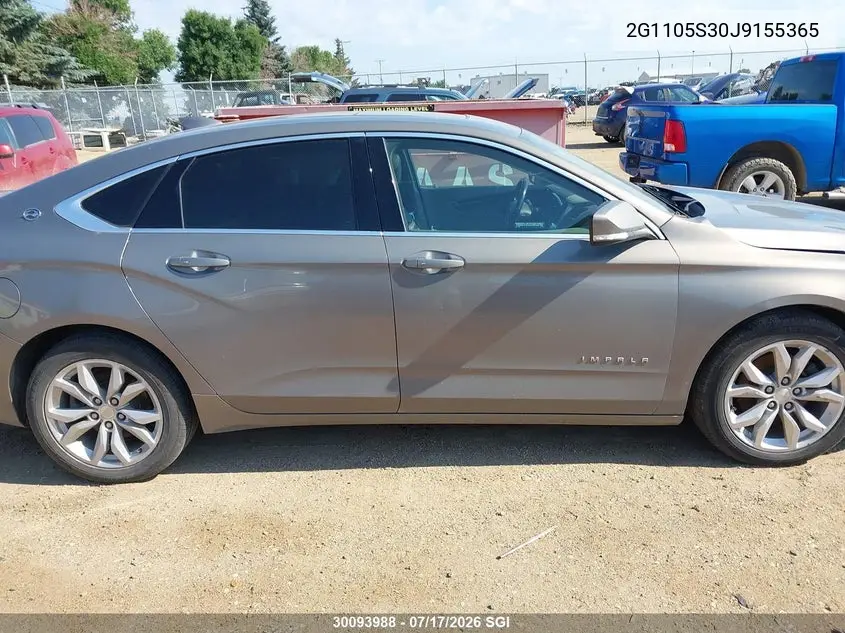 2018 Chevrolet Impala Lt VIN: 2G1105S30J9155365 Lot: 30093988