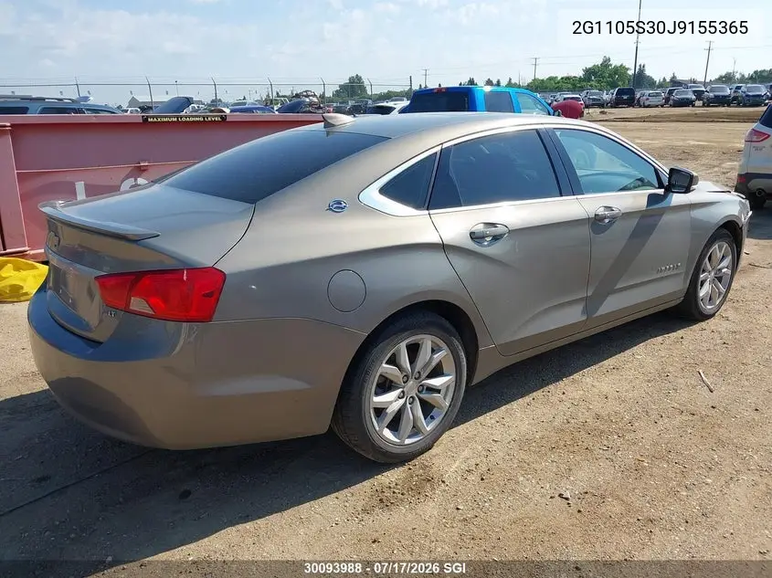 2018 Chevrolet Impala Lt VIN: 2G1105S30J9155365 Lot: 30093988