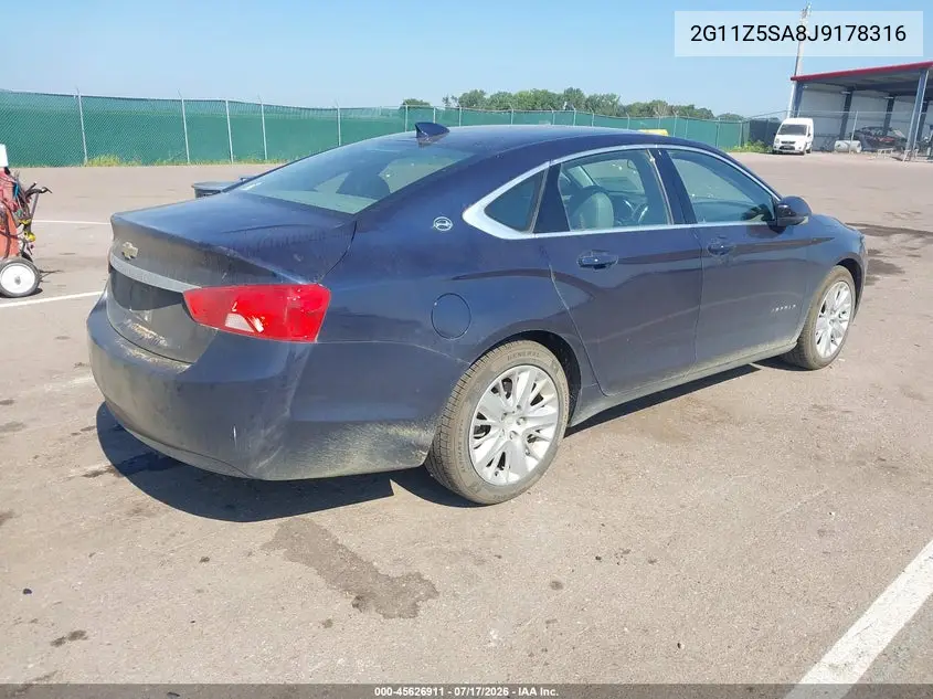 2018 Chevrolet Impala Ls VIN: 2G11Z5SA8J9178316 Lot: 45626911