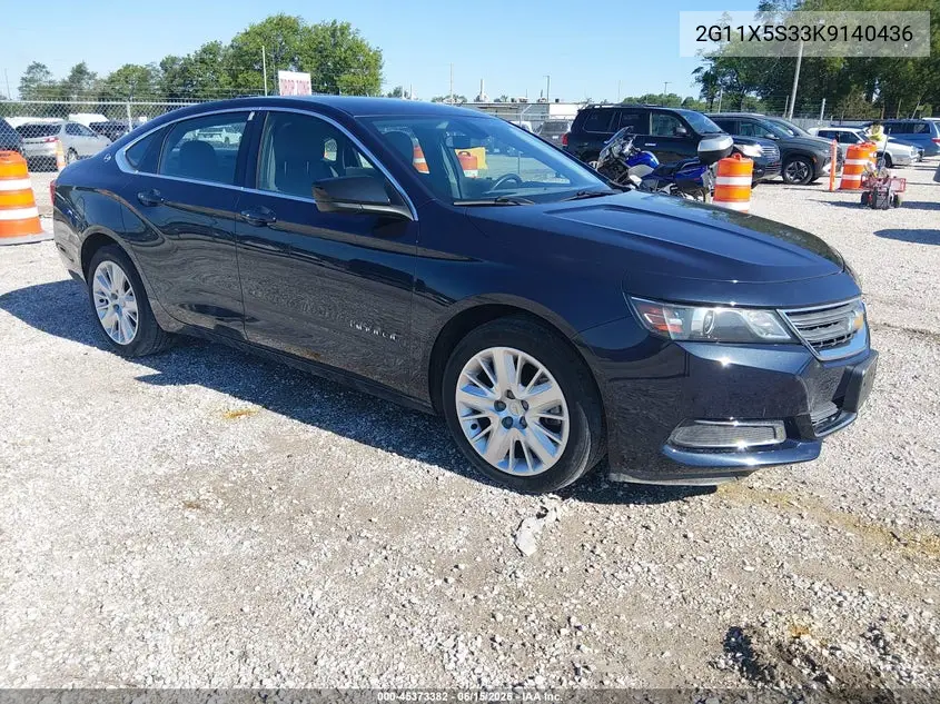 2019 Chevrolet Impala Ls VIN: 2G11X5S33K9140436 Lot: 45373382