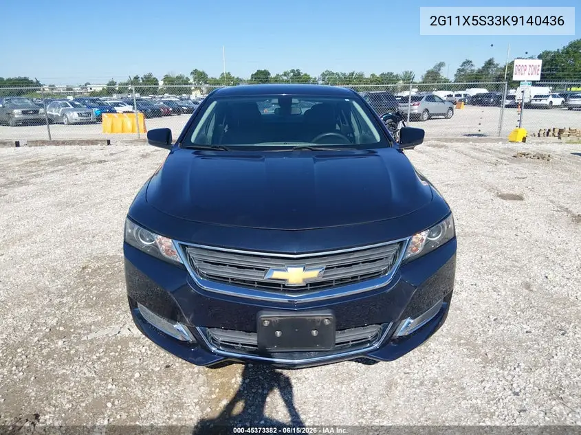 2019 Chevrolet Impala Ls VIN: 2G11X5S33K9140436 Lot: 45373382