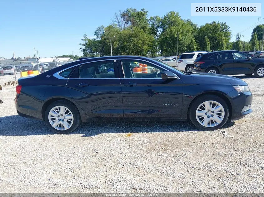 2019 Chevrolet Impala Ls VIN: 2G11X5S33K9140436 Lot: 45373382