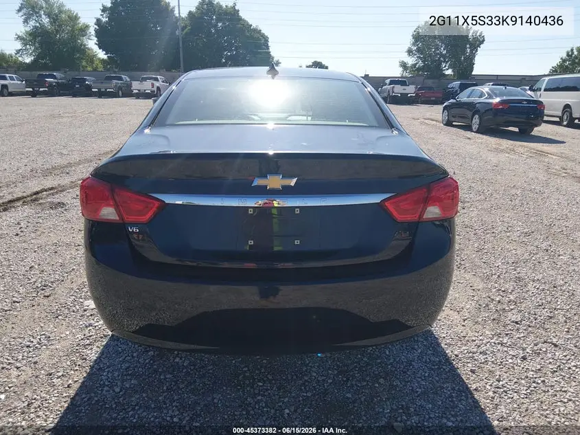 2019 Chevrolet Impala Ls VIN: 2G11X5S33K9140436 Lot: 45373382