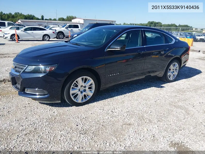 2019 Chevrolet Impala Ls VIN: 2G11X5S33K9140436 Lot: 45373382