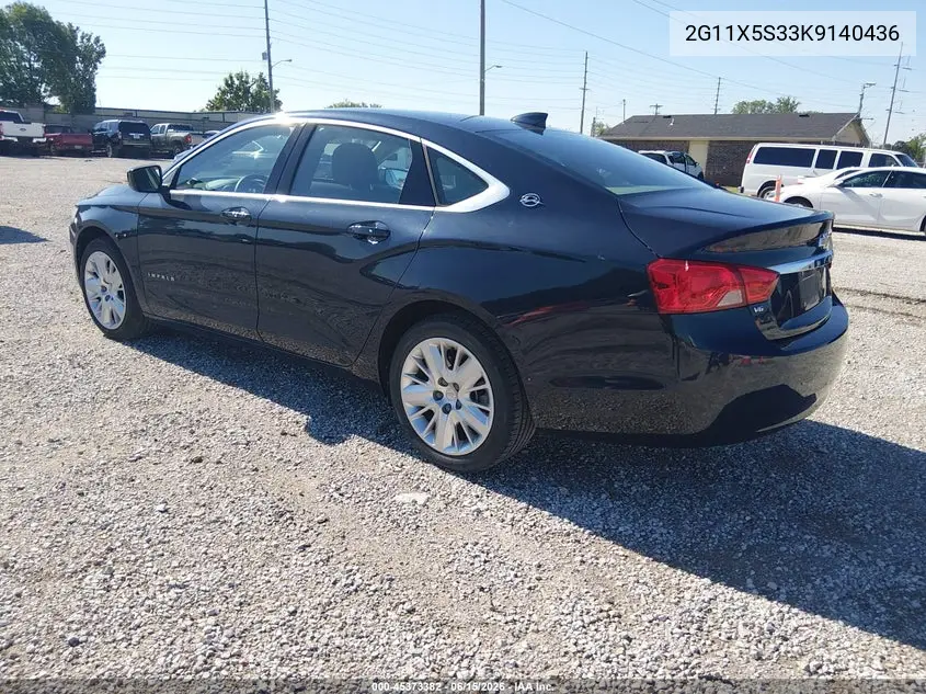 2019 Chevrolet Impala Ls VIN: 2G11X5S33K9140436 Lot: 45373382