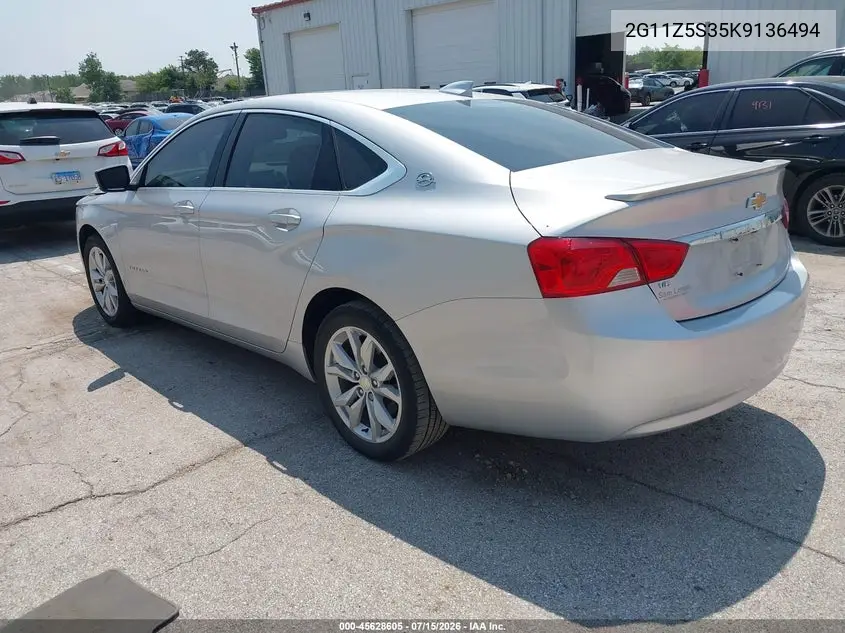 2019 Chevrolet Impala 1Lt VIN: 2G11Z5S35K9136494 Lot: 45628605