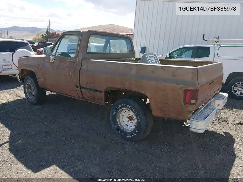 1981 Chevrolet K10 VIN: 1GCEK14D7BF385978 Lot: 45199166