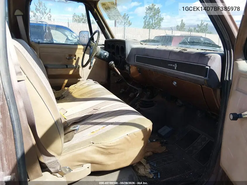 1981 Chevrolet K10 VIN: 1GCEK14D7BF385978 Lot: 45199166