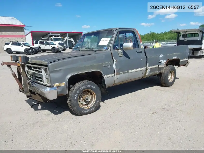 1986 Chevrolet K10 VIN: 2GCEK14H6G1216567 Lot: 45371048