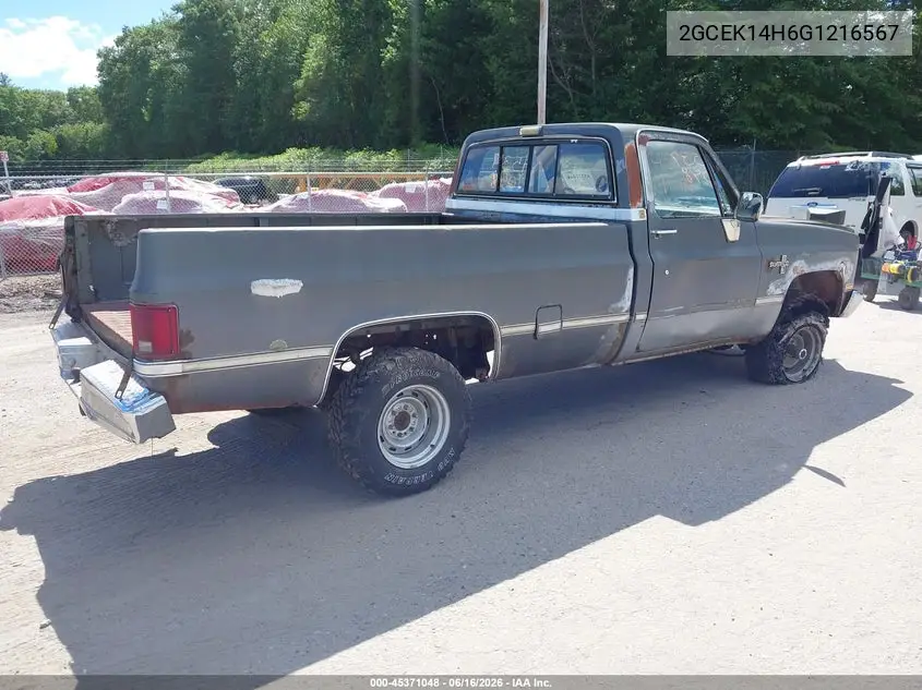 1986 Chevrolet K10 VIN: 2GCEK14H6G1216567 Lot: 45371048