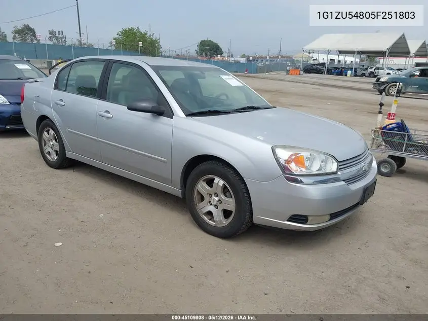 2005 Chevrolet Malibu Lt VIN: 1G1ZU54805F251803 Lot: 45109808