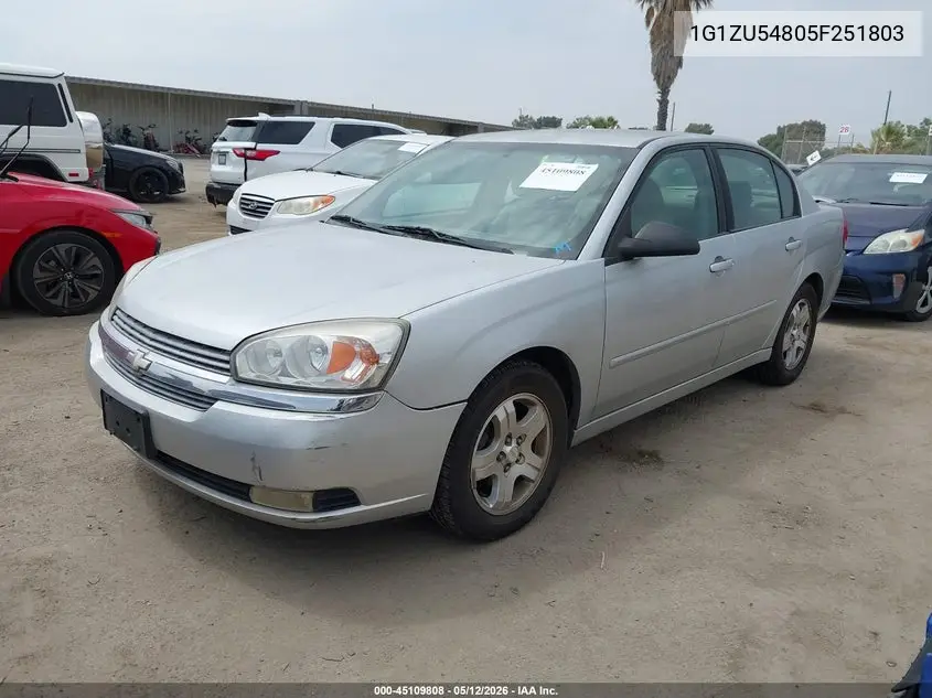 2005 Chevrolet Malibu Lt VIN: 1G1ZU54805F251803 Lot: 45109808