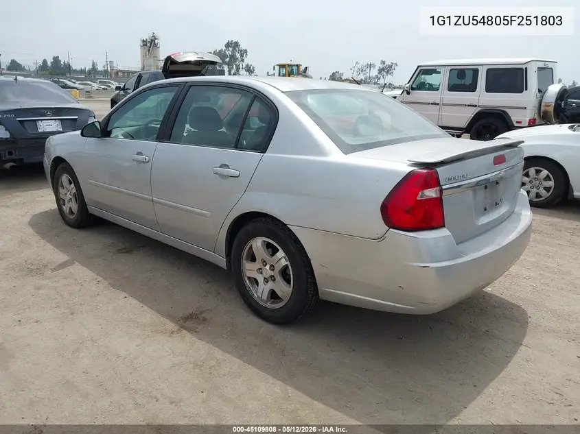 2005 Chevrolet Malibu Lt VIN: 1G1ZU54805F251803 Lot: 45109808