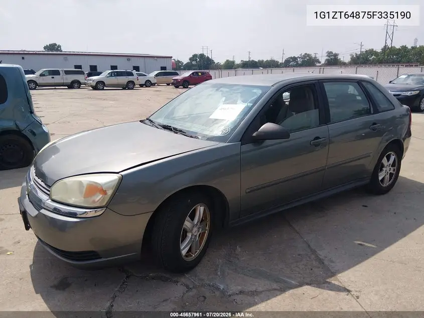 2005 Chevrolet Malibu Maxx Ls VIN: 1G1ZT64875F335190 Lot: 45657961