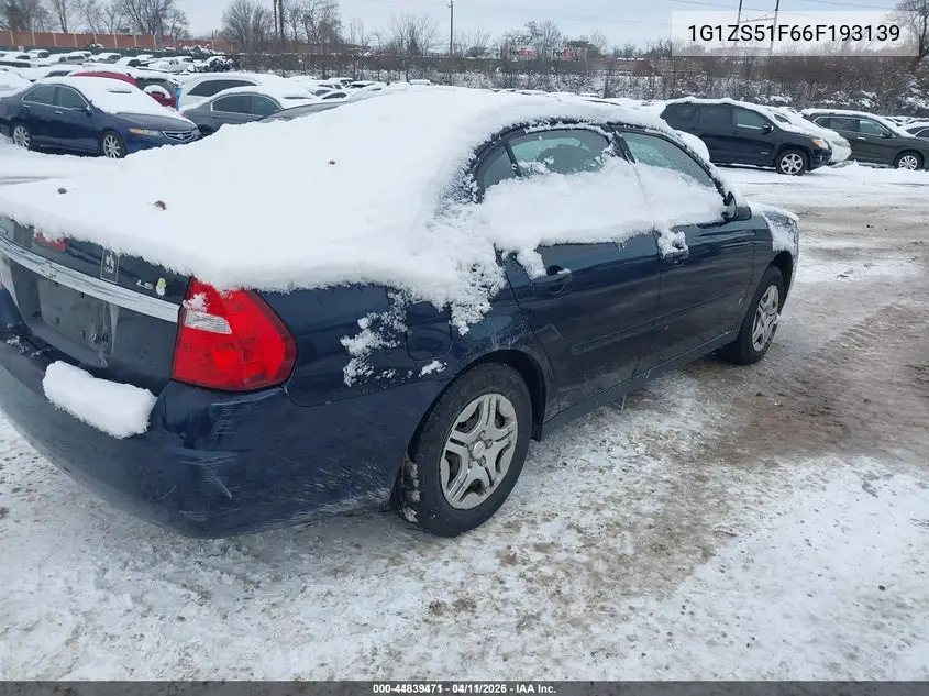 1G1ZS51F66F193139 2006 Chevrolet Malibu Ls