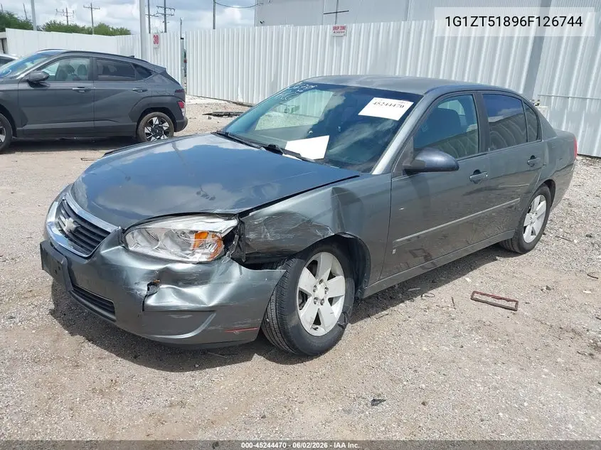 2006 Chevrolet Malibu Lt VIN: 1G1ZT51896F126744 Lot: 45244470