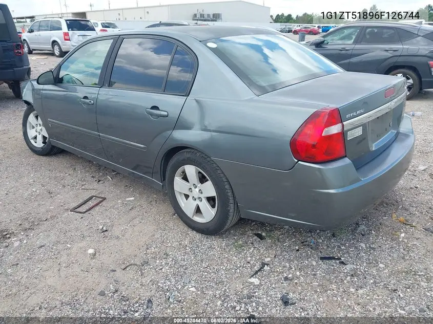 2006 Chevrolet Malibu Lt VIN: 1G1ZT51896F126744 Lot: 45244470