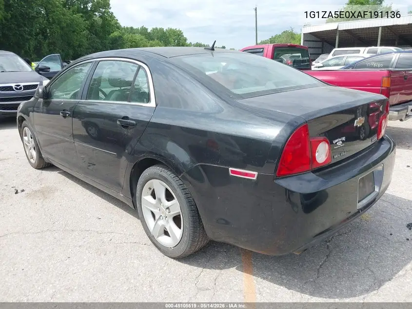 2010 Chevrolet Malibu Ls VIN: 1G1ZA5E0XAF191136 Lot: 45105519