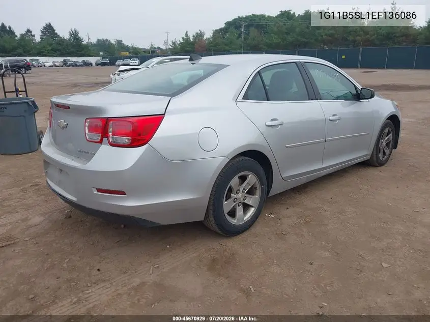 2014 Chevrolet Malibu 1Ls VIN: 1G11B5SL1EF136086 Lot: 45670929
