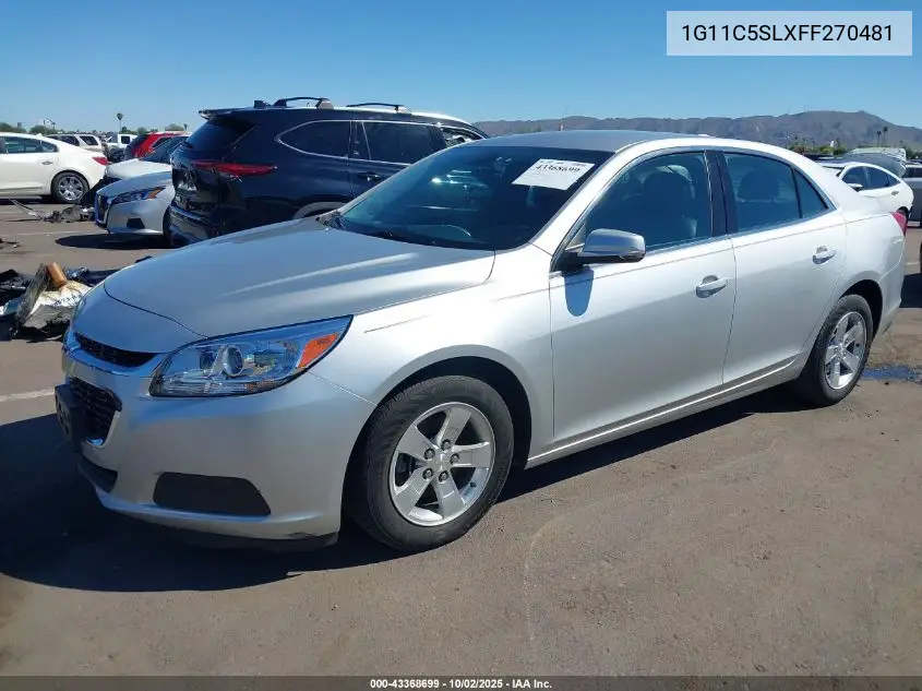 1G11C5SLXFF270481 2015 Chevrolet Malibu 1Lt