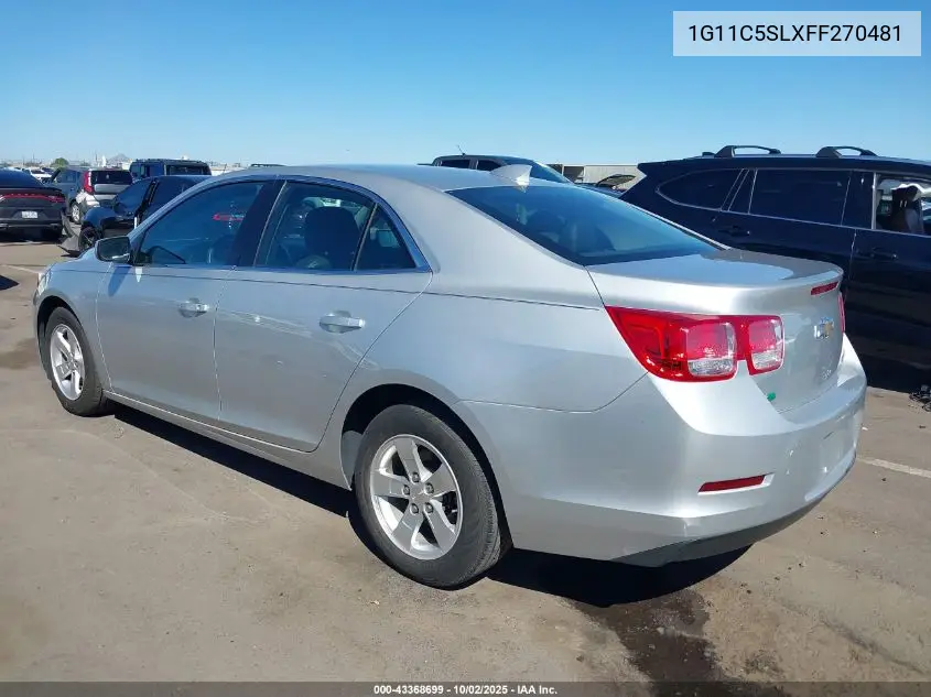 1G11C5SLXFF270481 2015 Chevrolet Malibu 1Lt