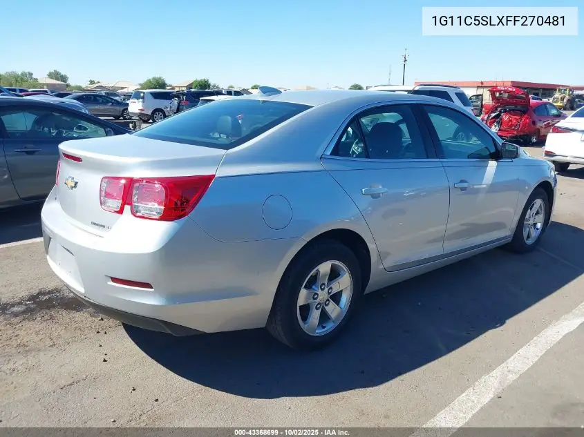 1G11C5SLXFF270481 2015 Chevrolet Malibu 1Lt