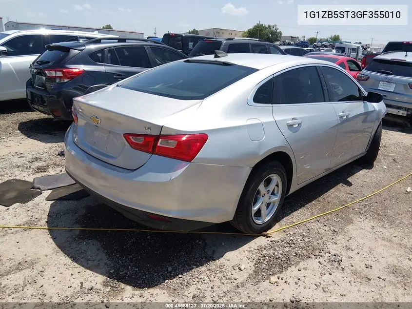 2016 Chevrolet Malibu Ls VIN: 1G1ZB5ST3GF355010 Lot: 45589123