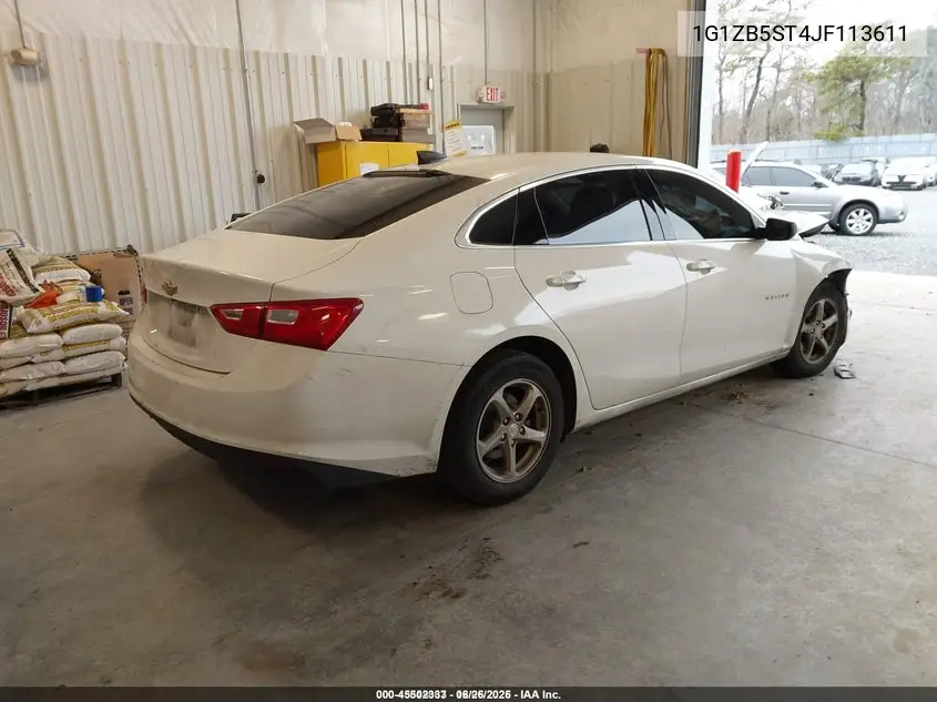 1G1ZB5ST4JF113611 2018 Chevrolet Malibu 1Ls