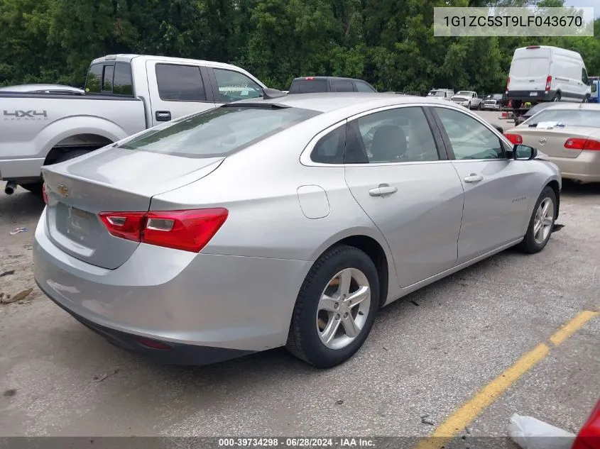2020 Chevrolet Malibu Fwd 1Fl VIN: 1G1ZC5ST9LF043670 Lot: 39734298