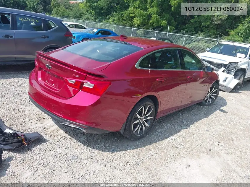 1G1ZG5ST2LF060024 2020 Chevrolet Malibu Fwd Rs