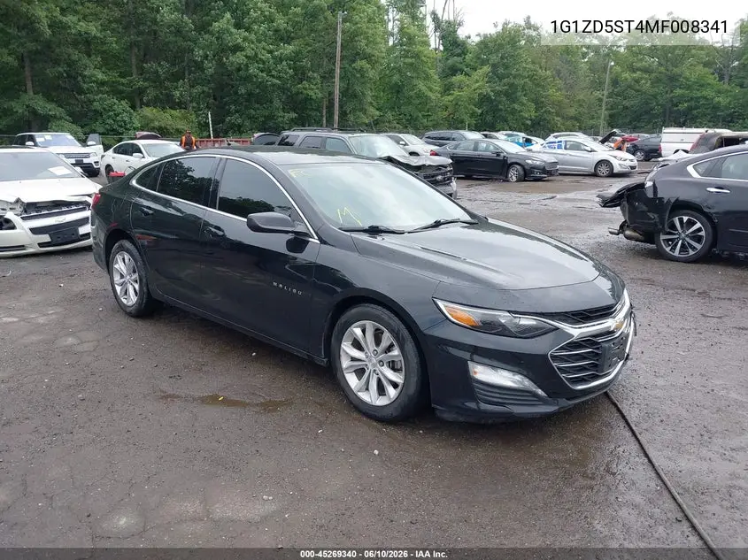 2021 Chevrolet Malibu Fwd Lt VIN: 1G1ZD5ST4MF008341 Lot: 45269340