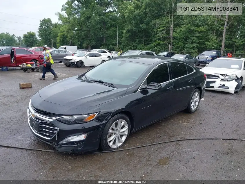 2021 Chevrolet Malibu Fwd Lt VIN: 1G1ZD5ST4MF008341 Lot: 45269340